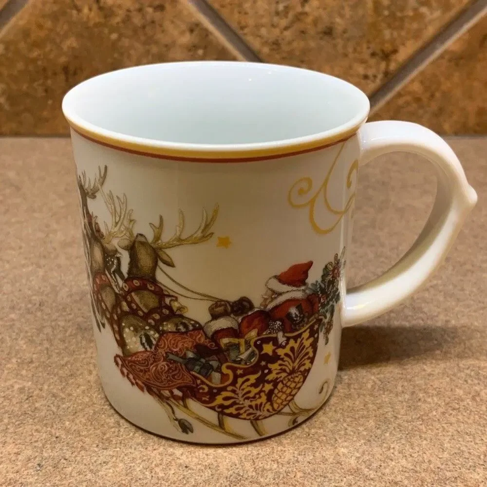 WILLIAMS-SONOMA  'Twas the Night Before Christmas' 6 oz. Mug (4) Espresso Cup
